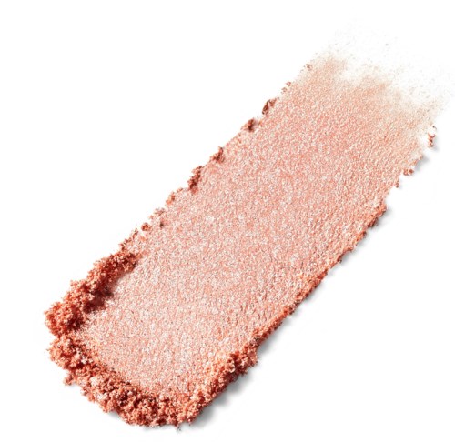 A makeup sponge with pinkish powder on it, used for applying cosmetics.