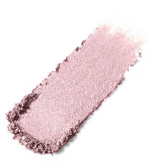 Pink cosmetic powder smear on white background. It appears soft and finely textured.