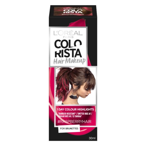 L'Oréal haarkleurdoos, frambooshuid haar, bruin haar, 30ml, haarmake-up, één dag kleur highlights.