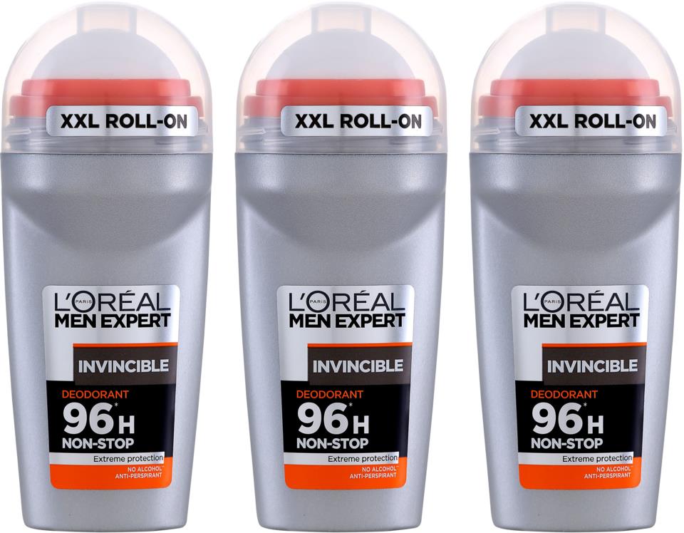 LOréal Paris Deo 96h Invicible Extreme Protection Roll-on Trio