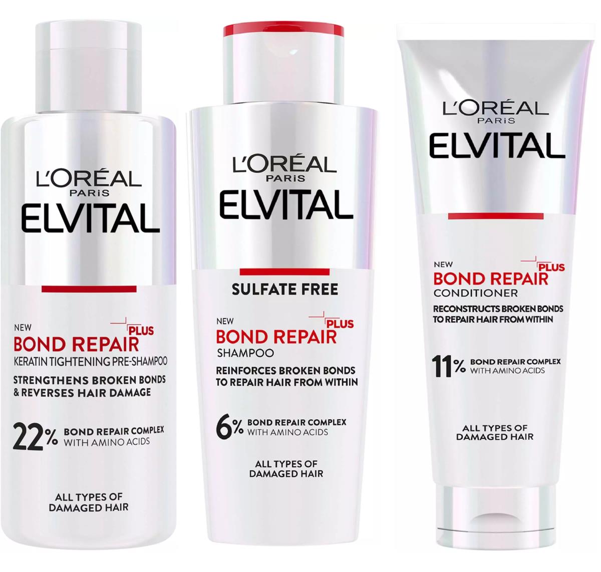 Loreal Paris Elvital Bundle Shampoo 200 ml & Conditioner 150 ml & Rescue Pre-Shampoo 200 ml