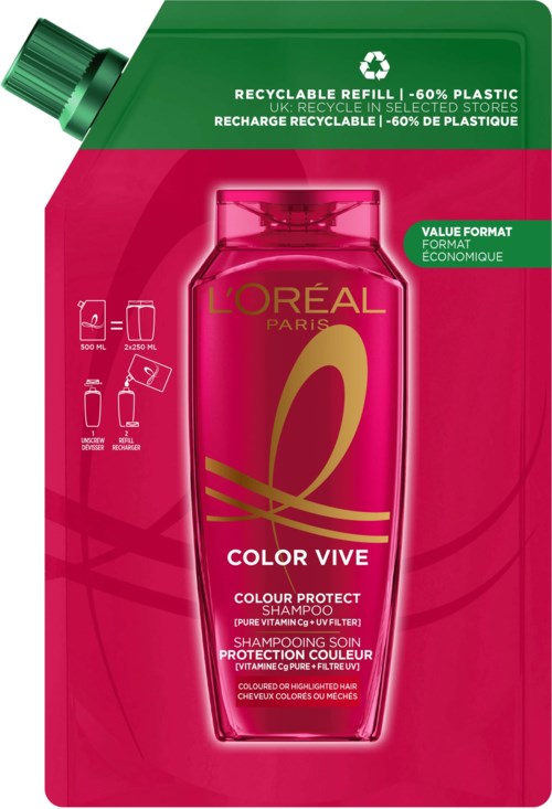 Loreal Paris Elvital Color Vive Colour Protect Shampoo Refill 500 ml