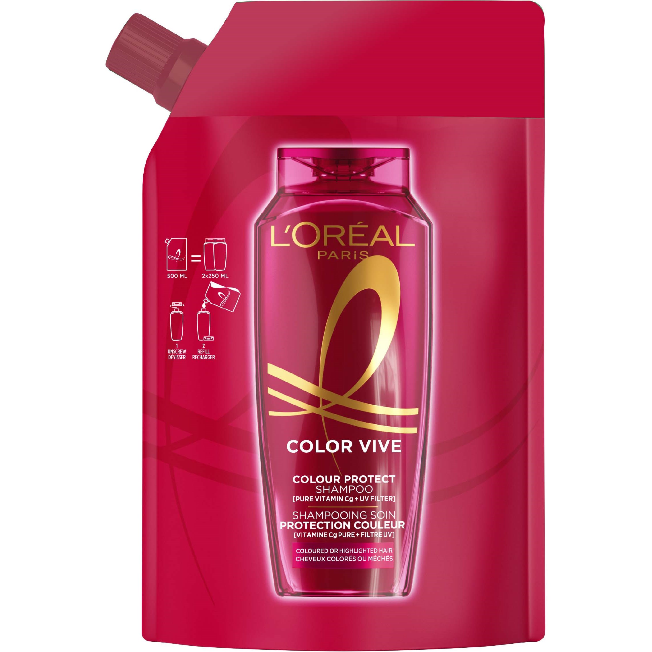 L'Oréal Paris Elvital Color Vive Shampoo Refill For Coloured Hair 500 ml