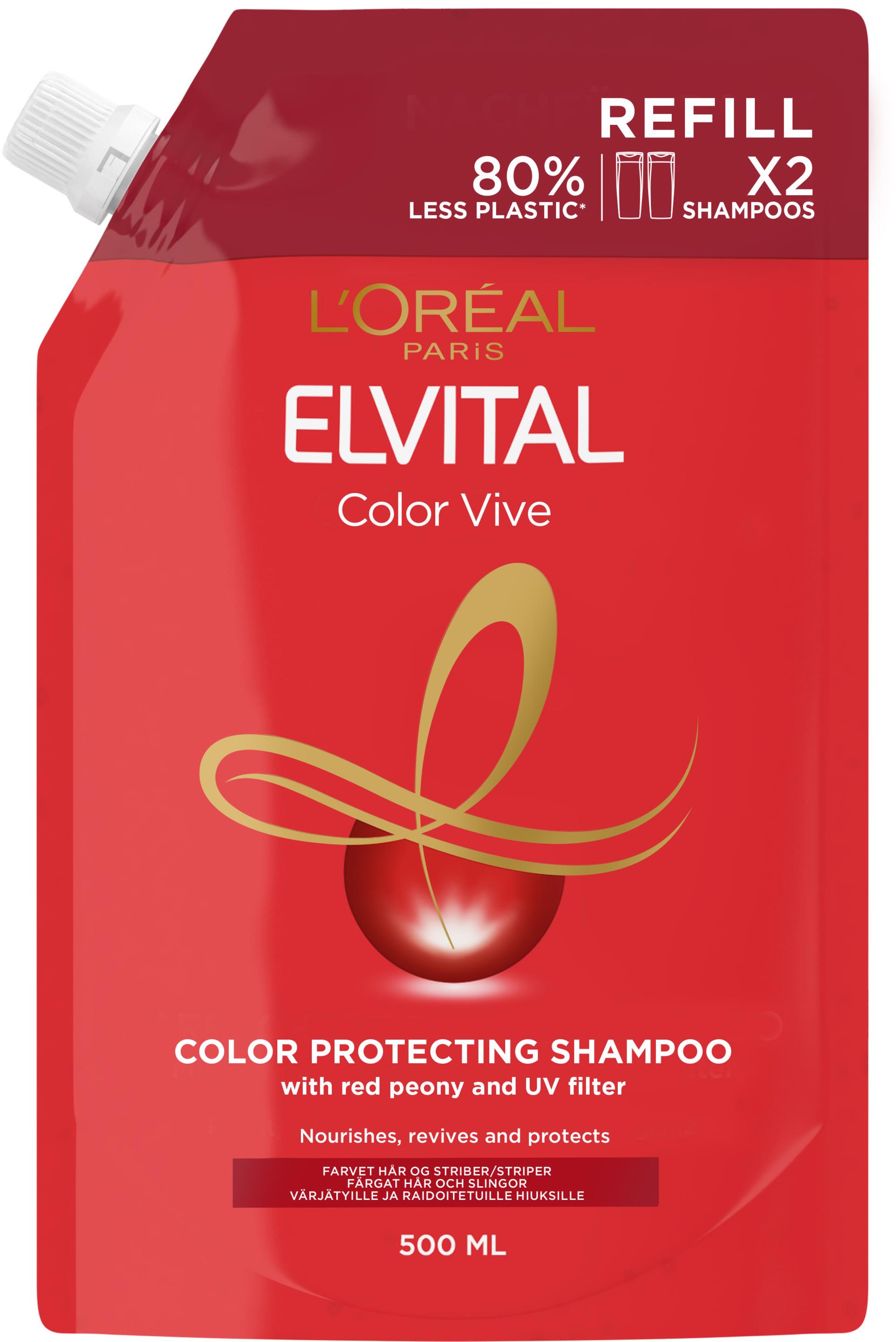Loreal Paris Elvital L'Oréal Paris Elvital Color Vive Shampoo Refill Pouch 500ml 500 ml | lyko.com elvital color vive shampoo