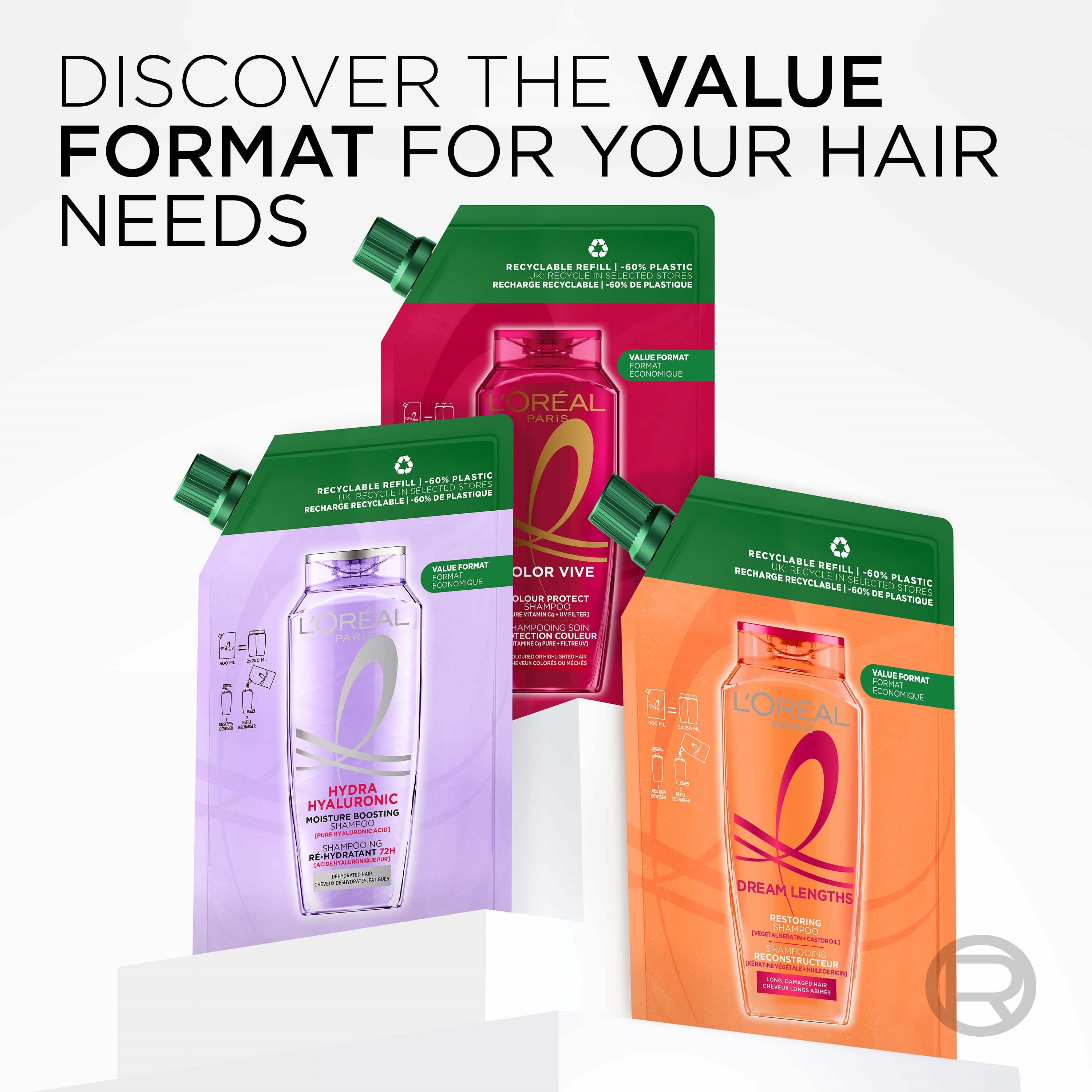 L'Oréal Paris Elvital Dream Length Restoring Shampoo Refill 500 ml (obrázok 4)