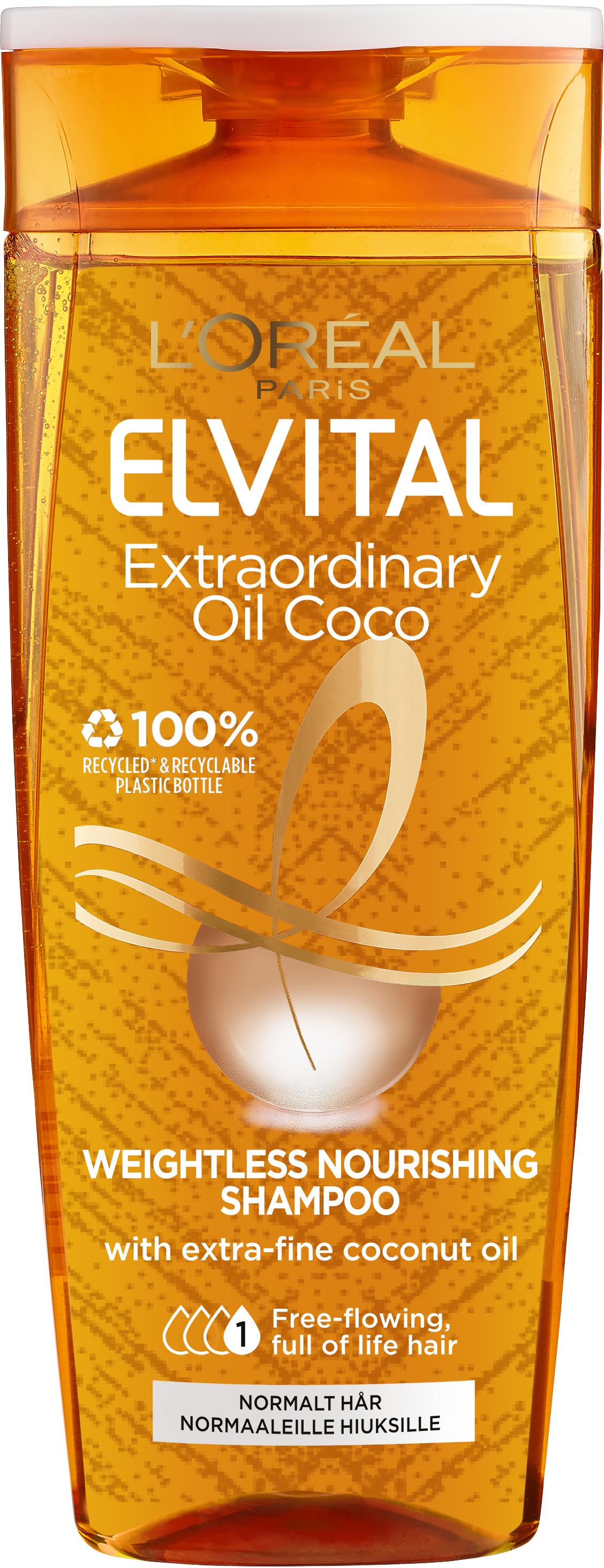 samarbejde Vil Arthur Loreal Paris Elvital Extraordinary Oil Coconut Shampoo 250 ml | lyko.com