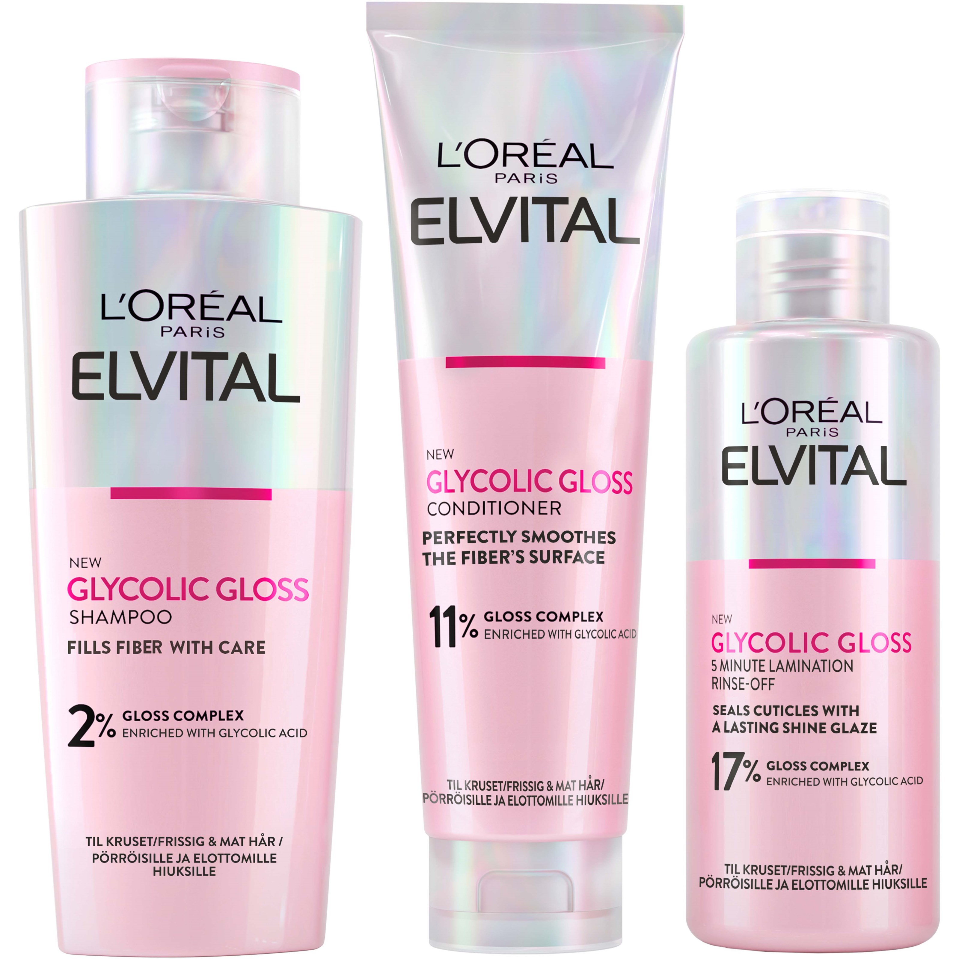 Loreal Paris Elvital Glycolic Gloss Bundle Shampoo 200 ml & Condi