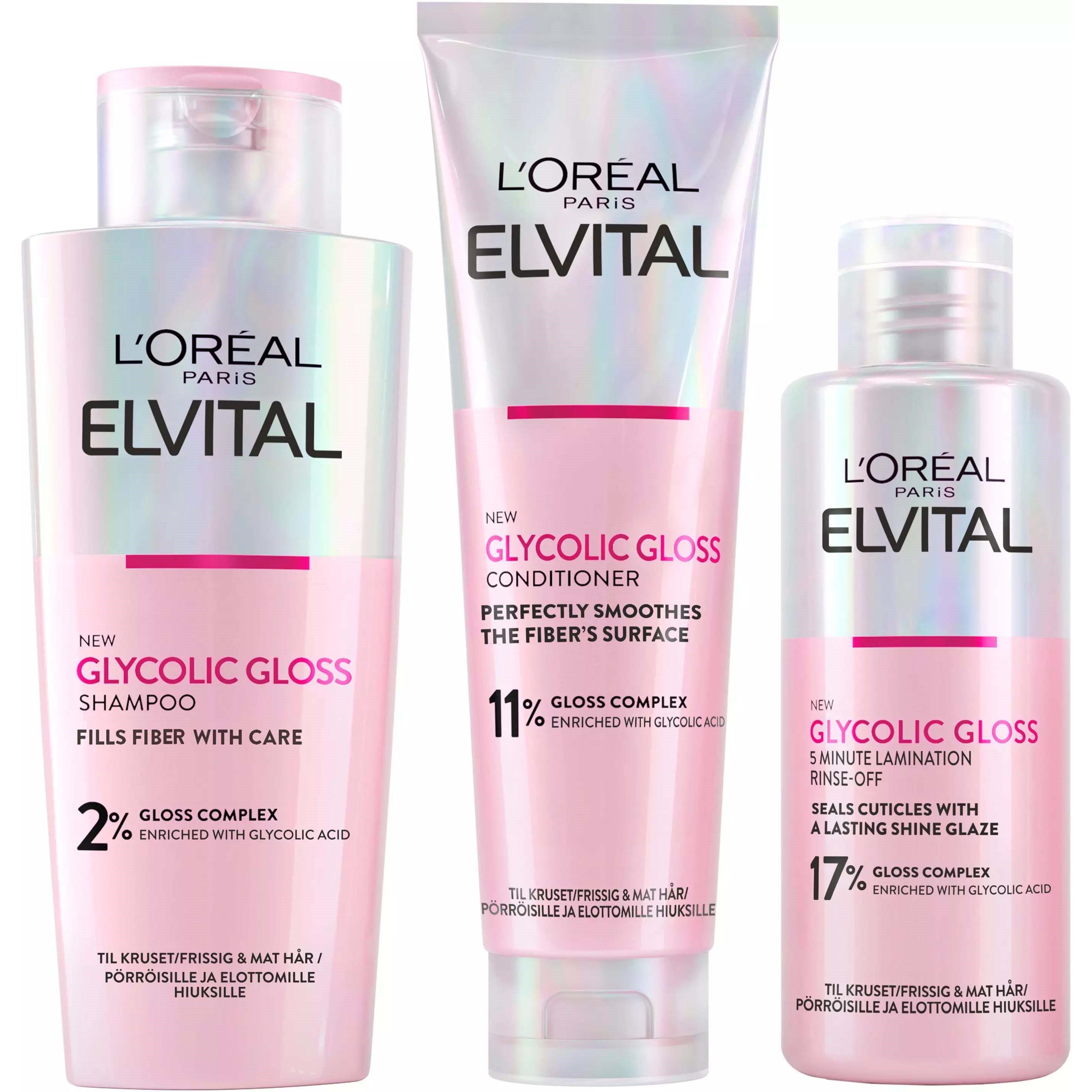 Loreal Paris Elvital Glycolic Gloss Bundle Shampoo 200 ml & Condi