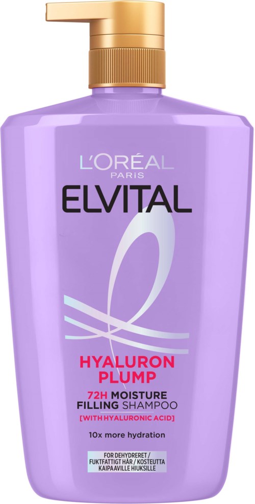 Loreal Paris Elvital Hyaluron Plump Shampoo for Dehydrated Hair 1000 ml