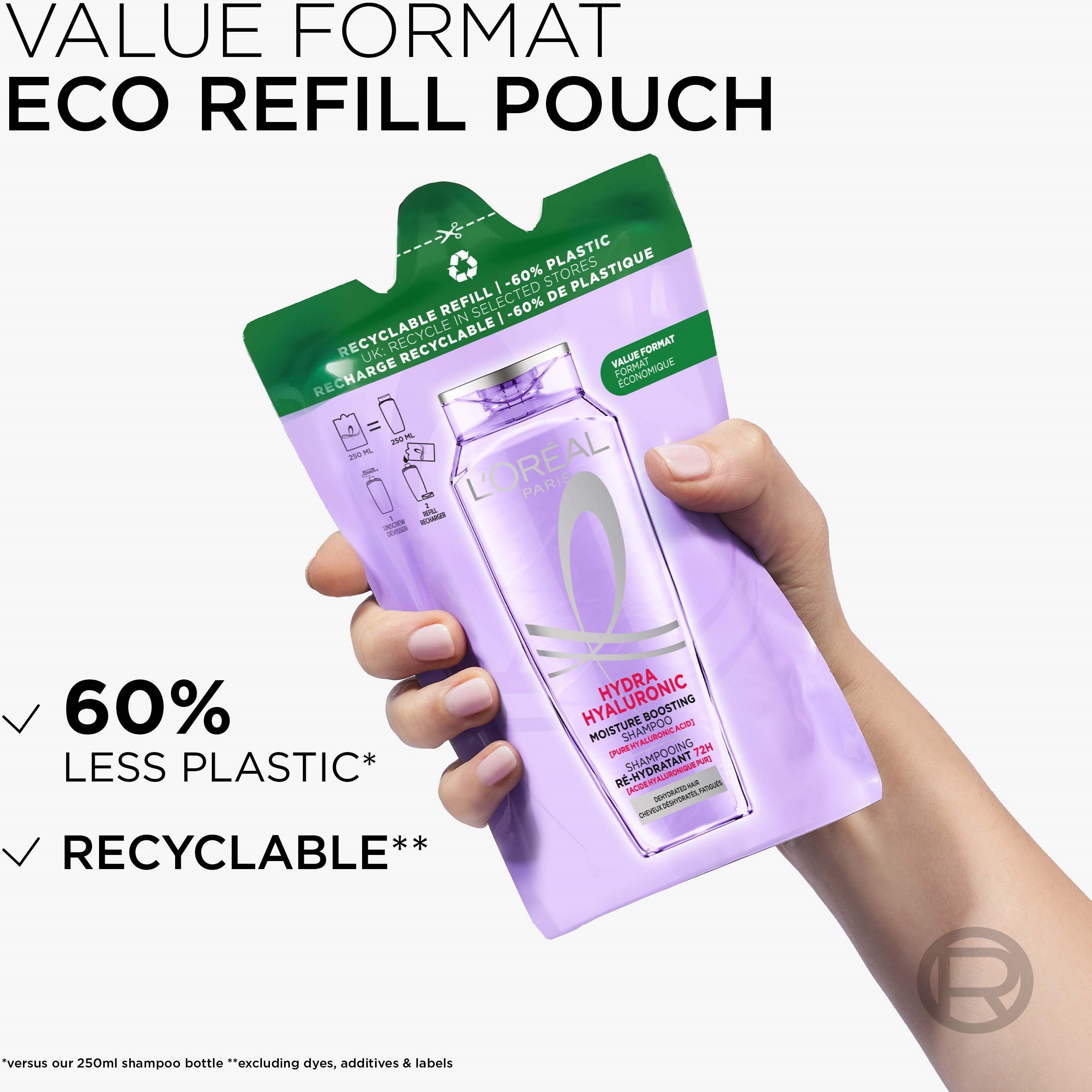 L'Oréal Paris Elvital Hyaluron Plump Shampoo Refill 250 ml (obrázok 3)