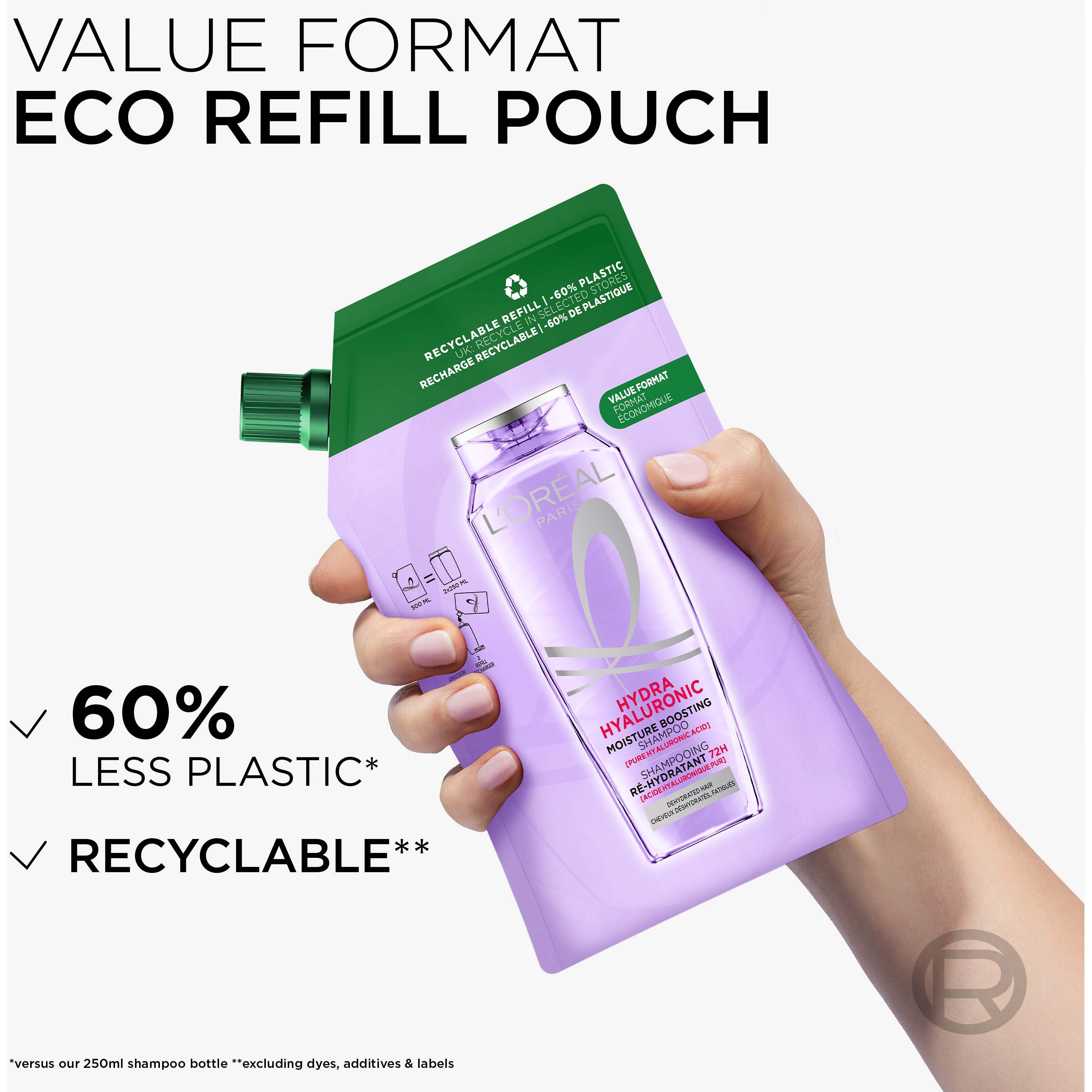 L'Oréal Paris Elvital Hyaluron Plump Shampoo Refill 500 ml (obrázok 3)