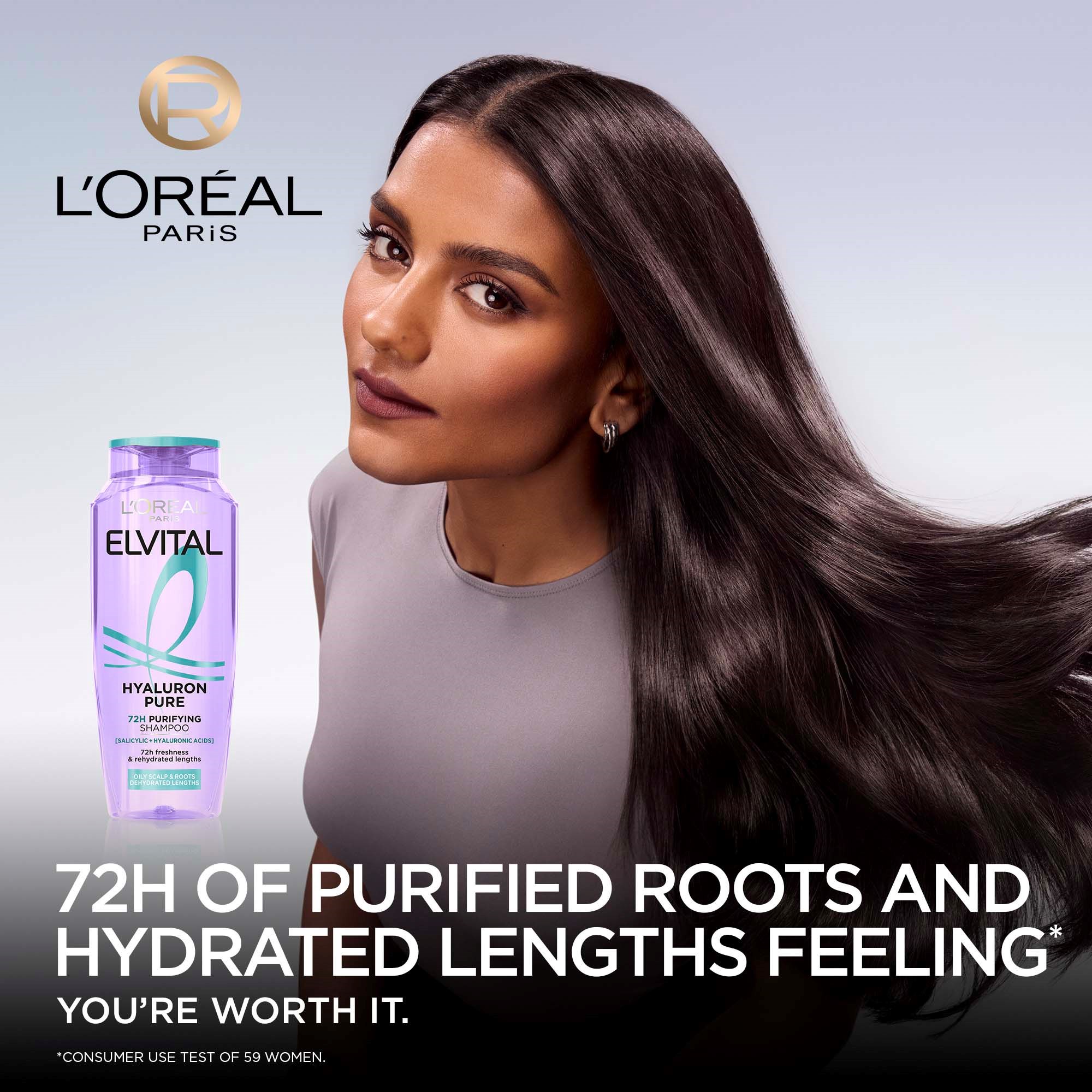 Alternativ bild 1 för Loreal Paris Elvital Hyaluron Pure Purifying Shampoo 250 ml