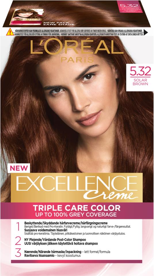 L'Oréal Paris Excellence Creme 5.32 Ljus Iriserande Guldbrun