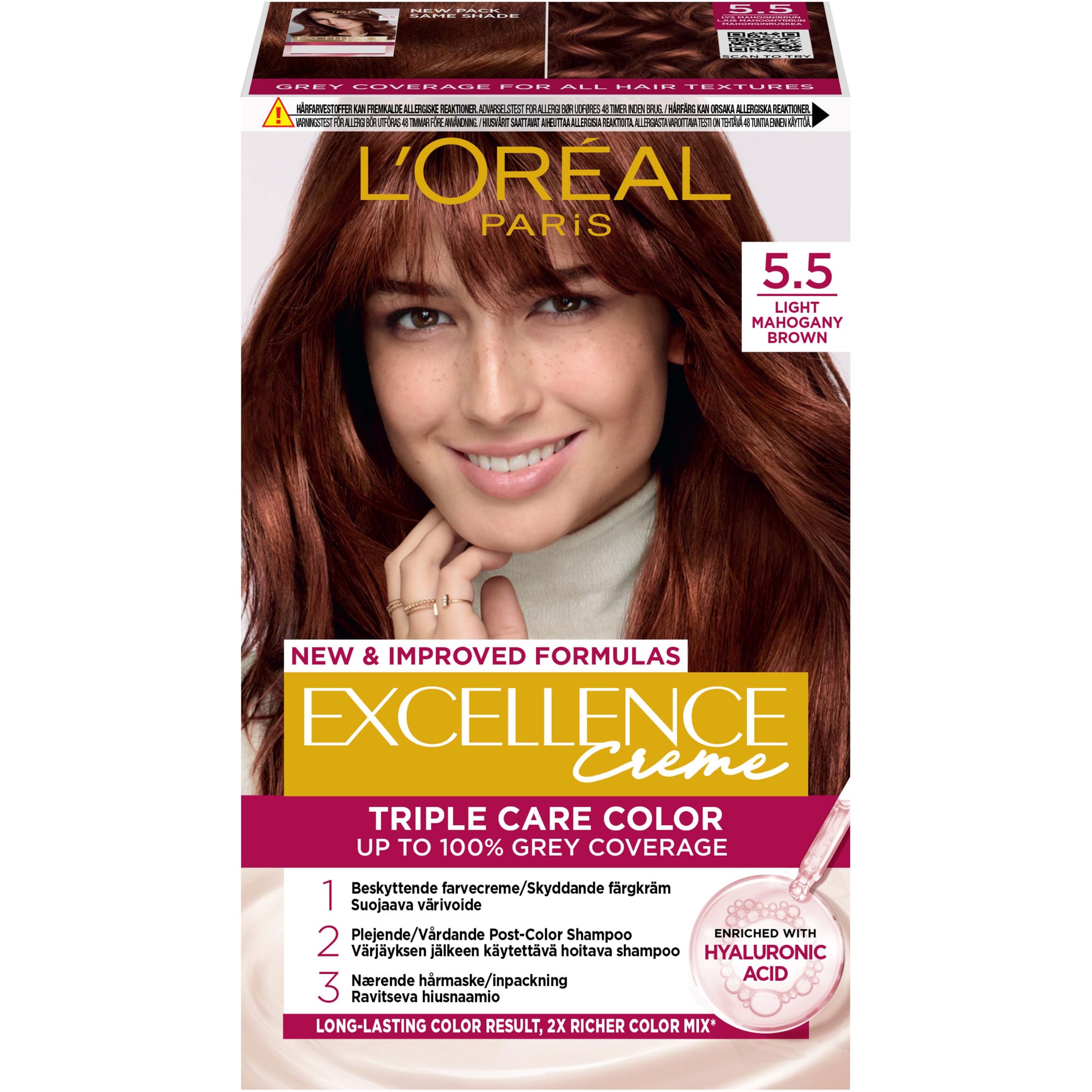 Loreal Paris Excellence Creme 5.5 Light Mahogany Brown