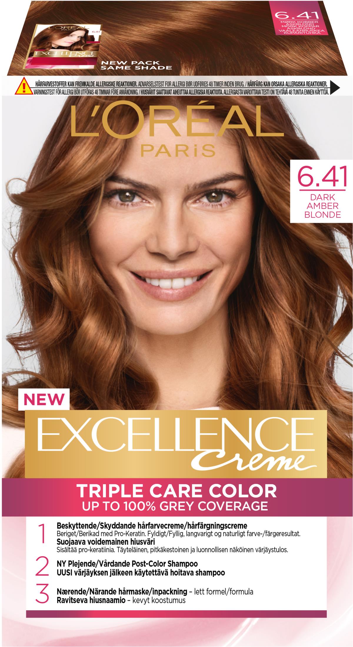 Loreal Paris Excellence Creme 6 41 Dark Copper Ash Blonde