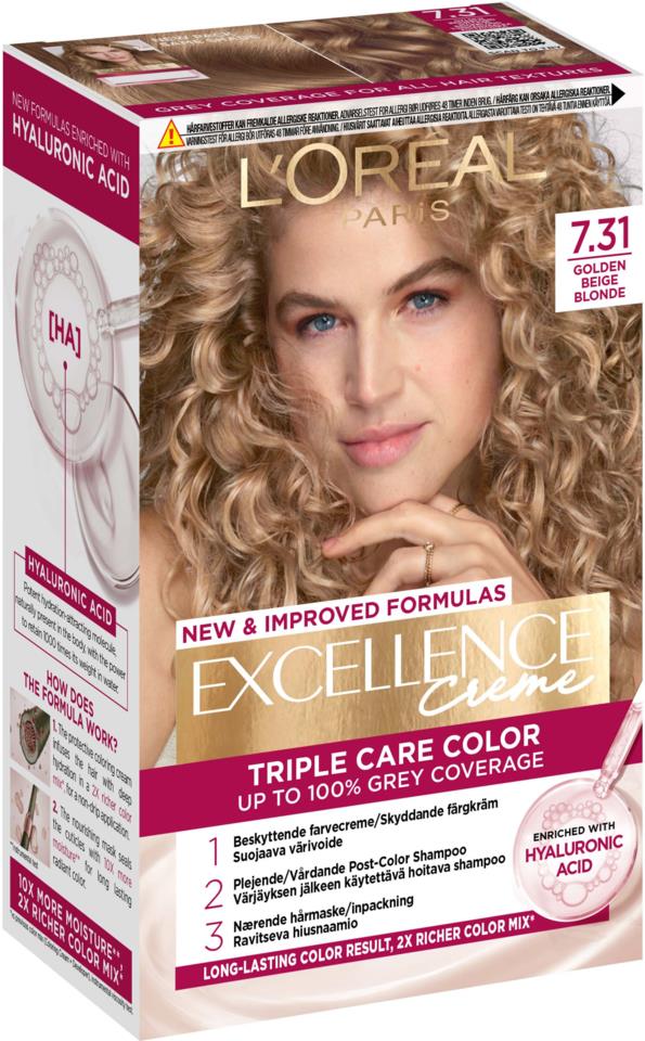 L'Oréal Paris Excellence Crème 7.31 Golden Beige Blonde
