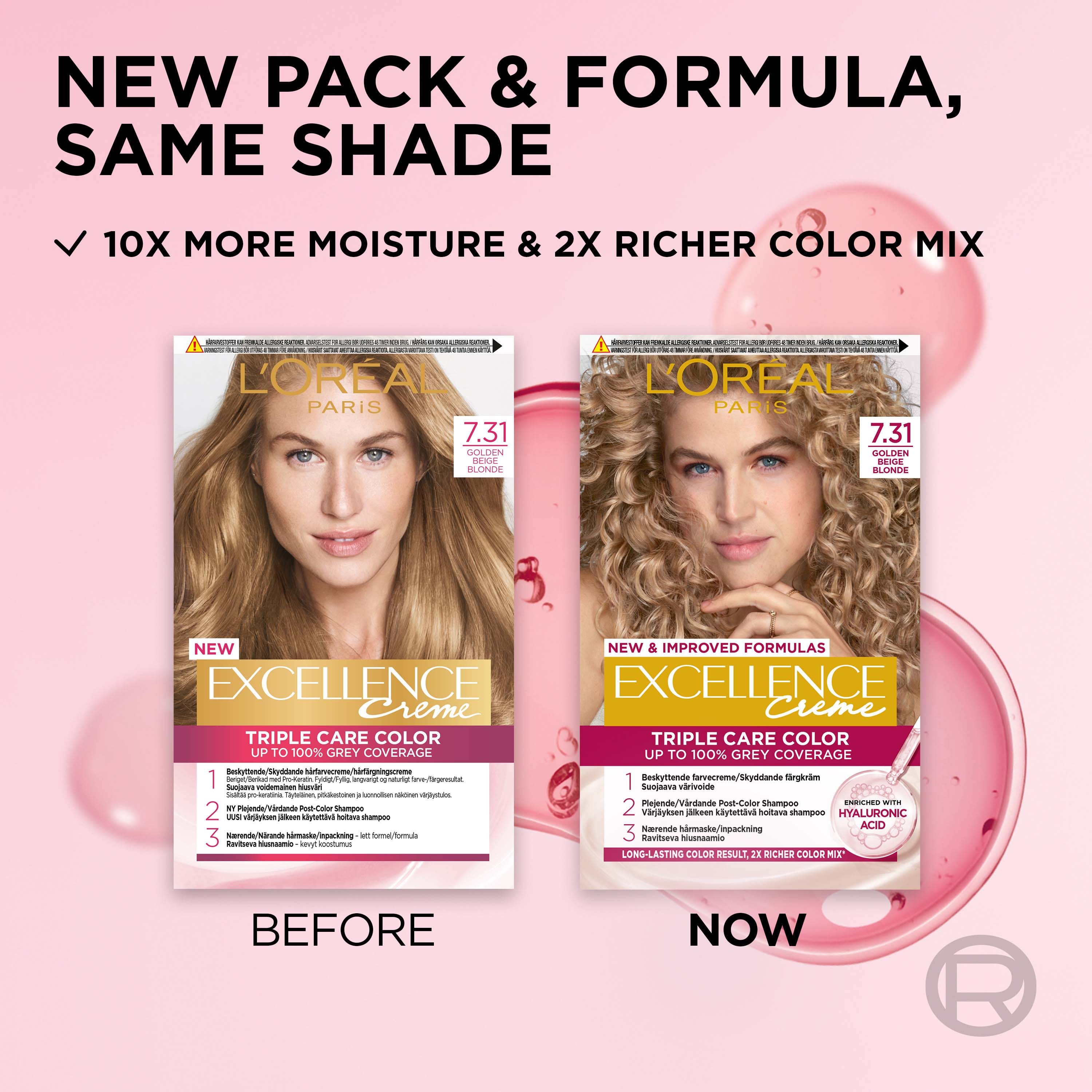 L'Oréal Paris Excellence Crème Triple Care Color 7.31 Golden Beige Blo (obrázok 3)