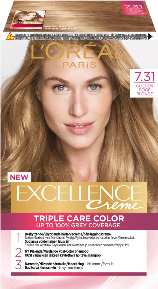 L'Oréal Paris Excellence Creme 7.31 Gyllene Beigeblond
