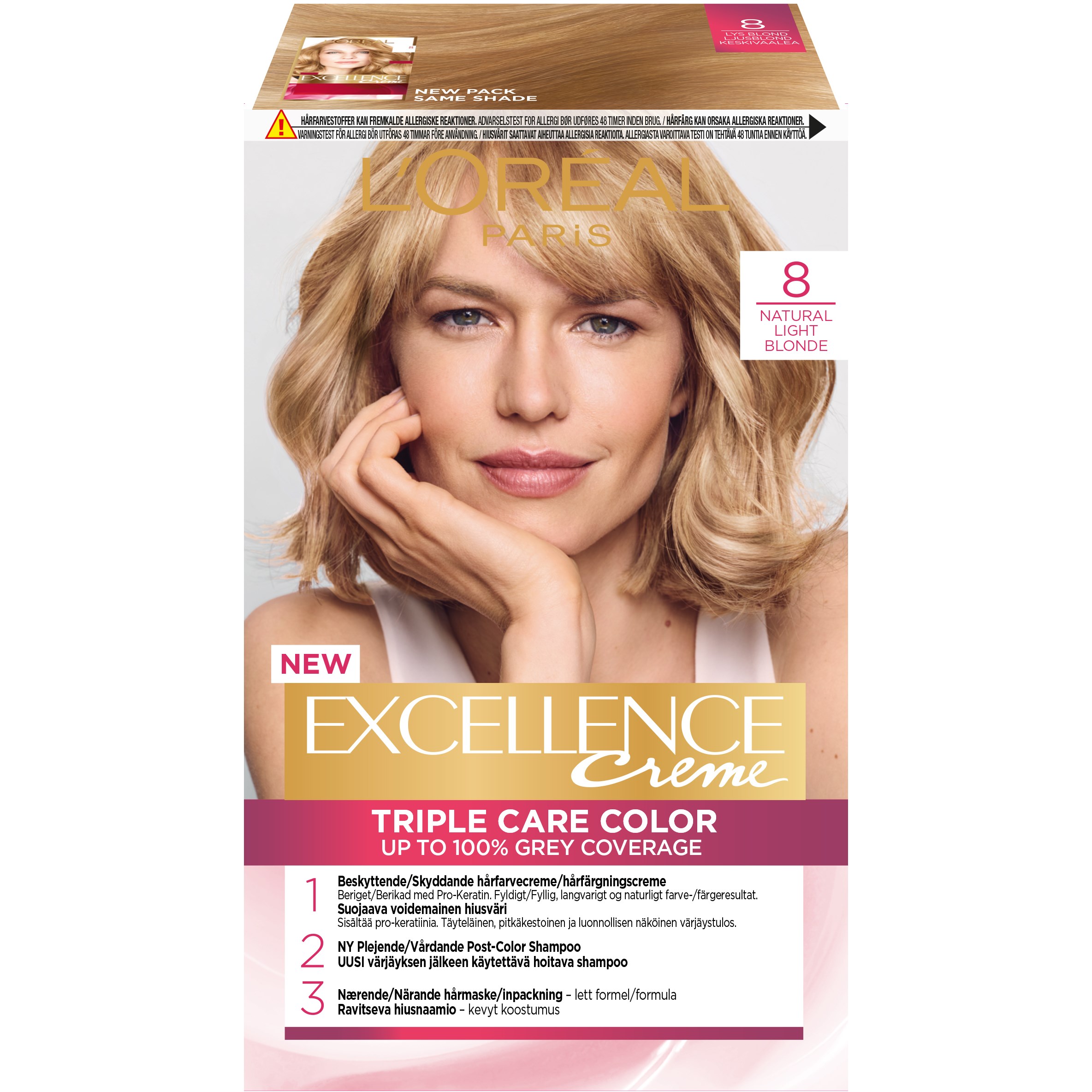 Läs mer om Loreal Paris Excellence Creme 8 Light Blonde