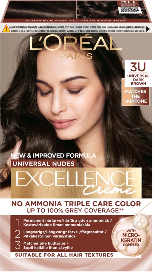 Loreal Paris Excellence Creme Universal Nudes 3U Universal Dark Brown