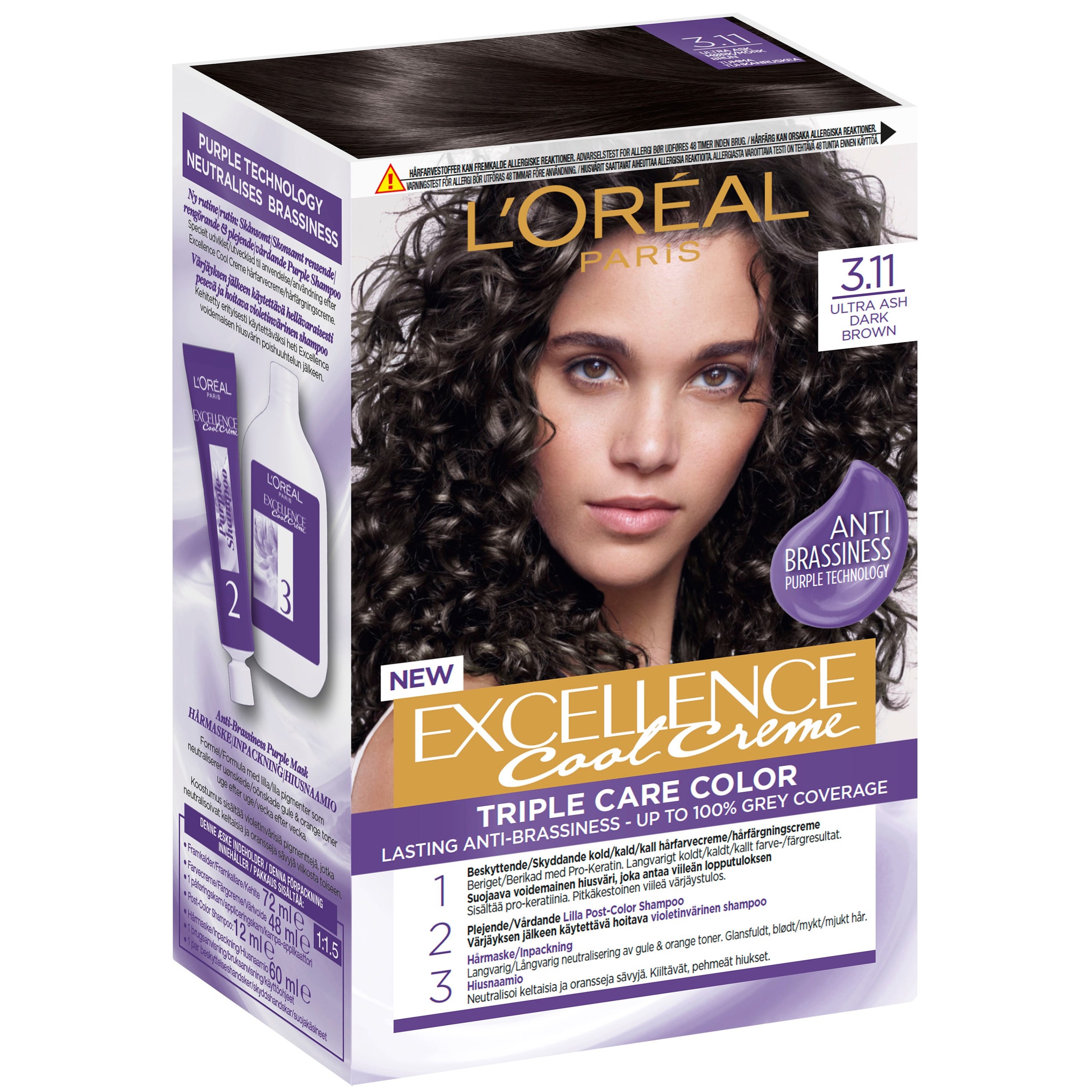 Läs mer om Loreal Paris Excellence Ultra Ash Dark Brown 3.11