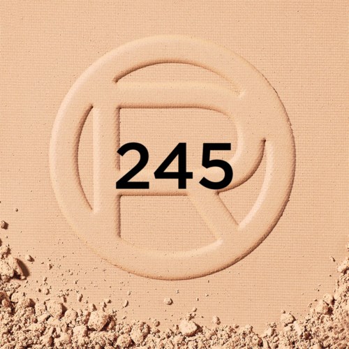 A beige sand-colored surface with a circular emblem and the number 245 in the center.
