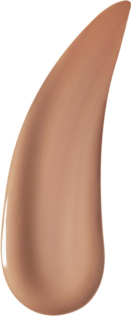 A beige, teardrop-shaped bottle with a pointed tip and rounded bottom.