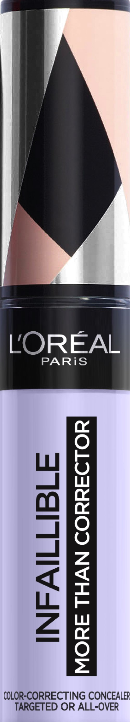 En tub med L'Oreal Infallible makeup-foundation med lila och svart förpackning.
