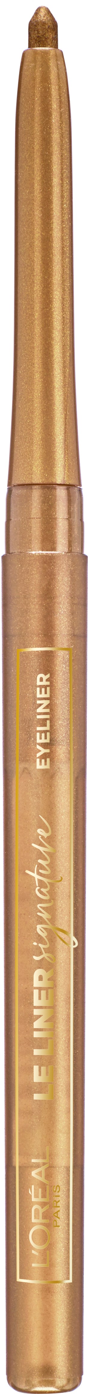 En guldfarvet eyeliner-pen med låg, mærket 'Liner Gel Fable!' og 'diva'.