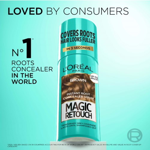 L'Oréal hårkoncealer spray påstår att täcka rötter och göra håret fylligare på bara 3 sekunder.