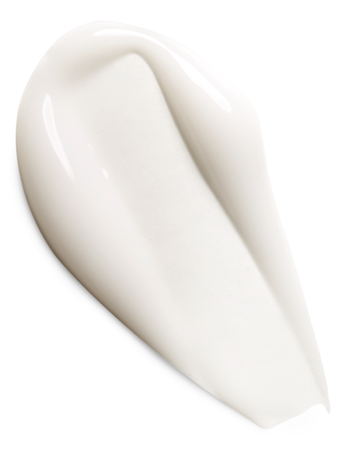 A dollop of white lotion or cream with a smooth, thick texture.