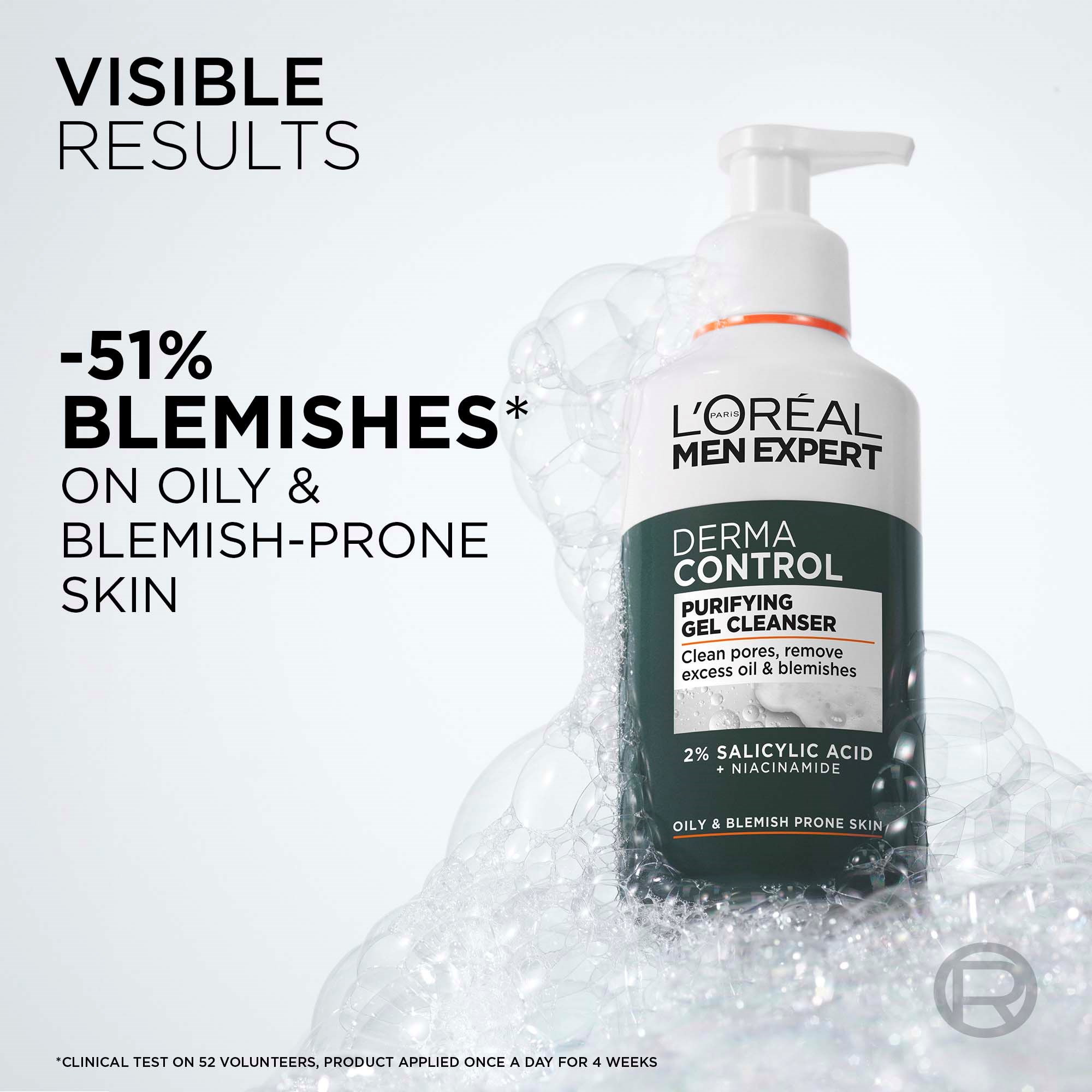 L'Oréal Paris Men Expert Derma Control Purifying Gel Cleanser 260 ml (obrázok 3)