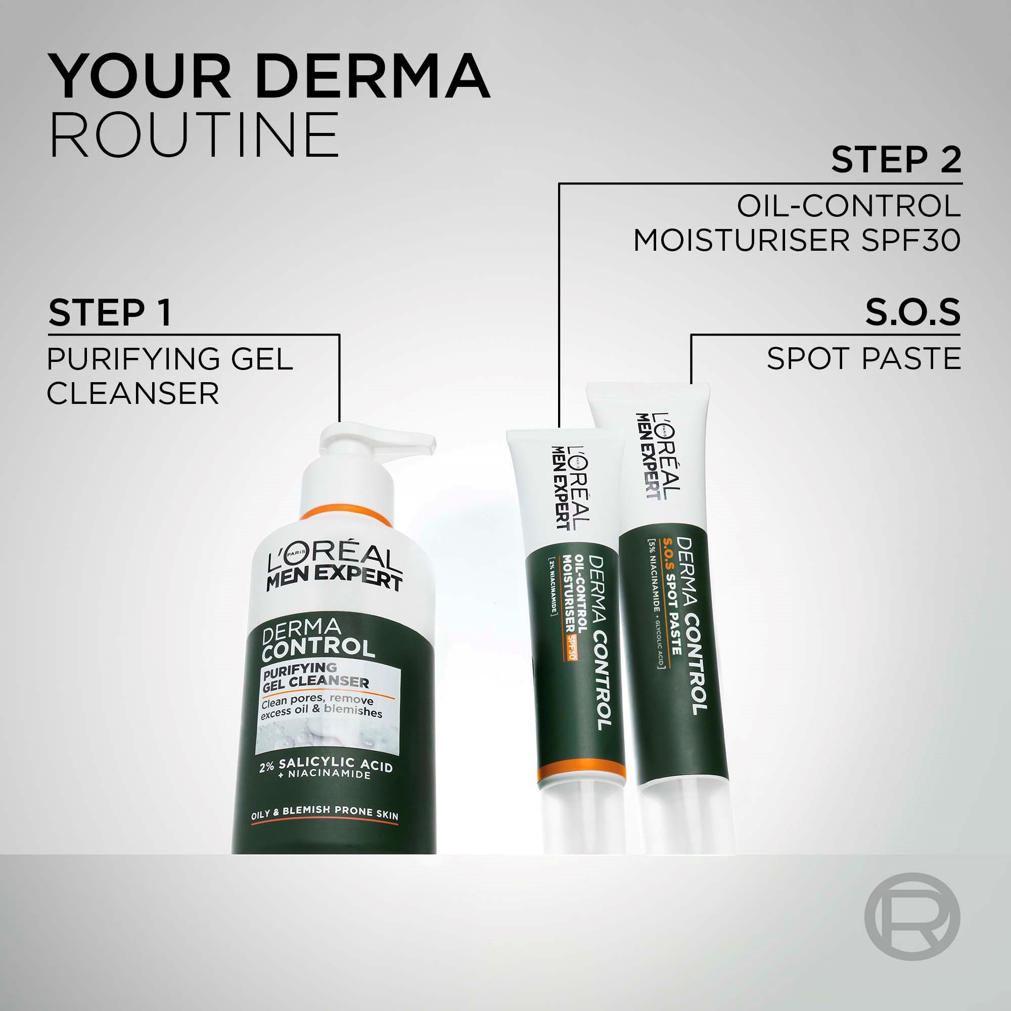 L'Oréal Paris Men Expert Derma Control Purifying Gel Cleanser 260 ml (obrázok 6)