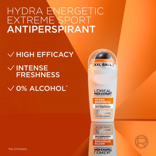 Антиперспирант шариковый мужской L'Oreal Paris Men Expert Hydra Energetic Extreme Sport, 72 часа, 50 мл — фото 3