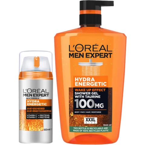 Loreal Paris Men Expert Hydra Energetic Shower Gel 1000 ml & 24H Anti-Tiredness Moisturiser från L'Oréal Paris