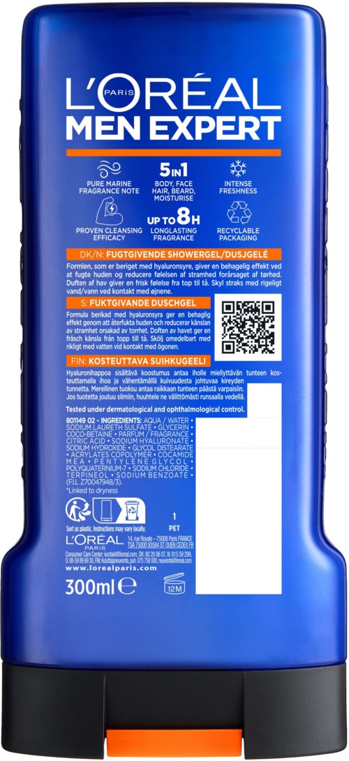 Loreal Paris Men Expert Hydra Hyaluronic Shower Gel 300 ml