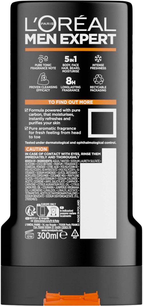 Loreal Paris Men Expert   Total Clean Shower Gel 300 ml