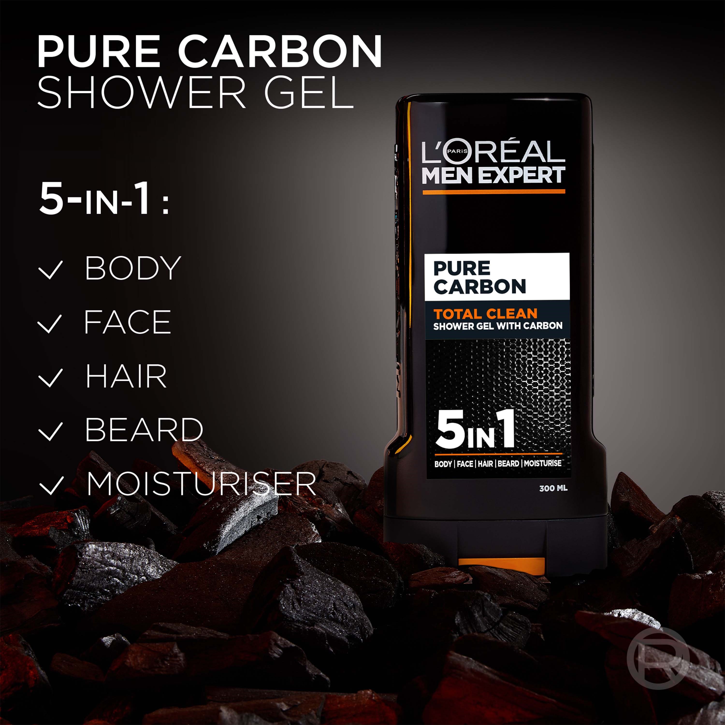 L'Oréal Paris Men Expert   Total Clean Shower Gel 300 ml (zdjęcie 7)