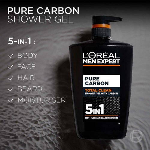 Гель для душа мужской L'Oreal Paris Men Expert Total Clean, с углём, 1000 мл — фото 5