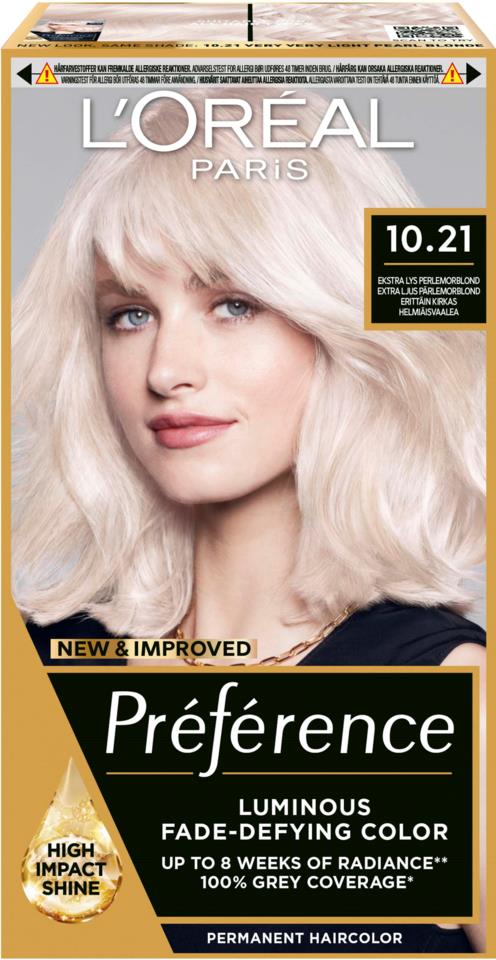 L'Oréal Paris Préférence Permanent Haircolor 10,21 Stockholm