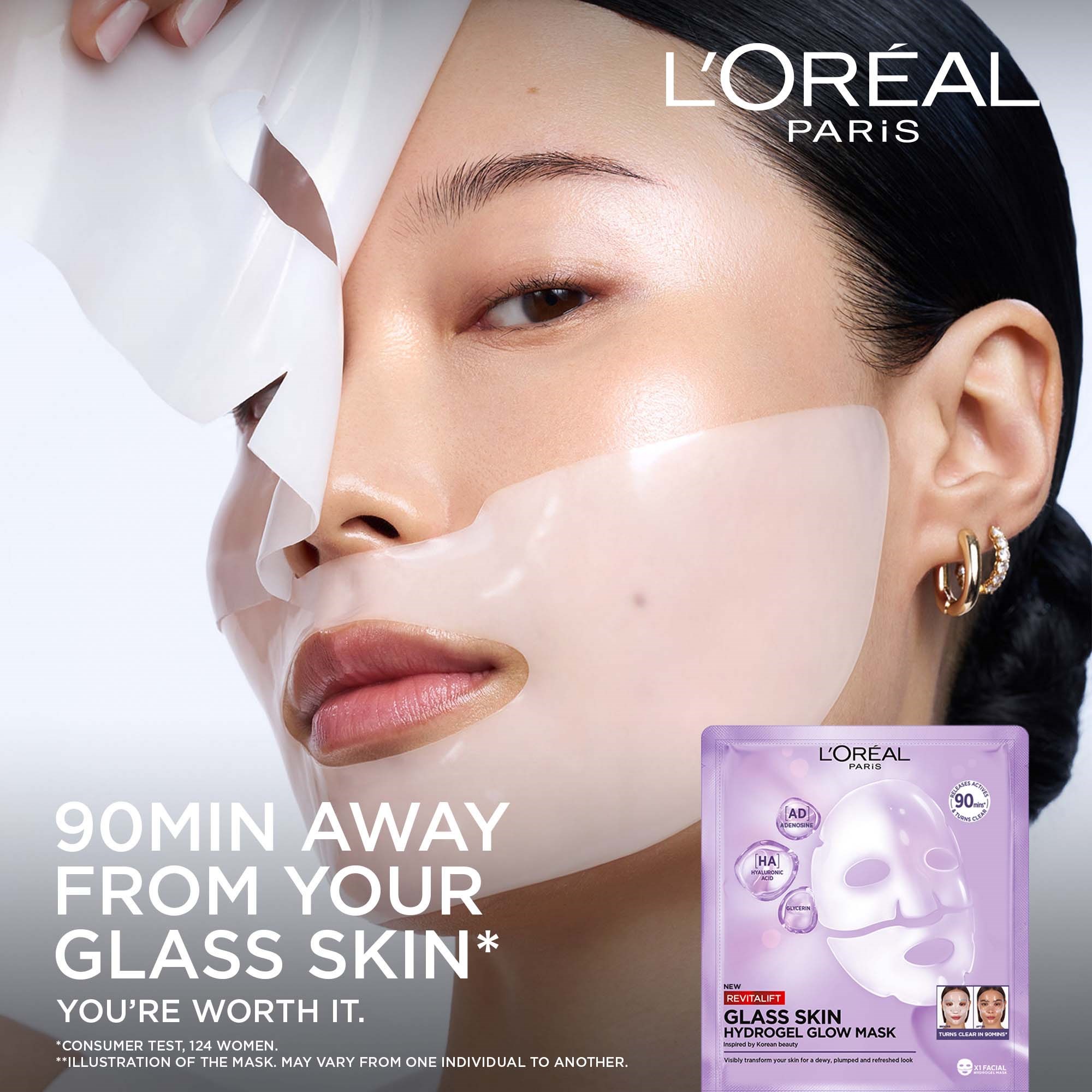 L'Oréal Paris Revitalift Filler Glass Skin Hydrogel Glow Mask (obrázok 3)