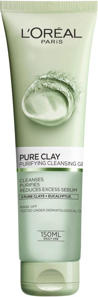 Loreal Paris Rinse Pure Clay Purifying Cleansing Gel 150ml