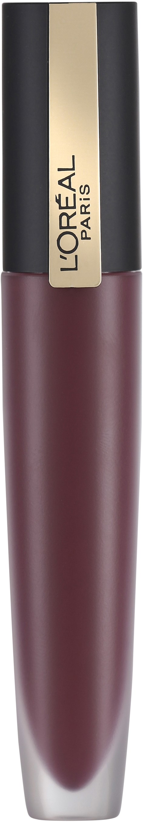 Ett läppstift med ett guld- och svart lock, märkt L'Oréal Paris, i en mauve färg.