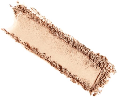 En rektangulär makeupprodukt med puder, lite av det spillt runt. Det ser ut som ett ansiktspuder eller rouge.