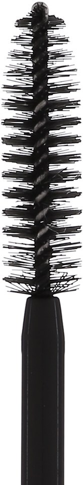 Ein schwarzer Mascara-Bürste mit Spiralen und schwarzem Griff.