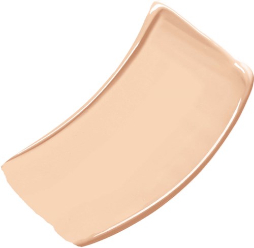 En beige, buet emballasje for sminke- eller hudpleieprodukt med glatt overflate.