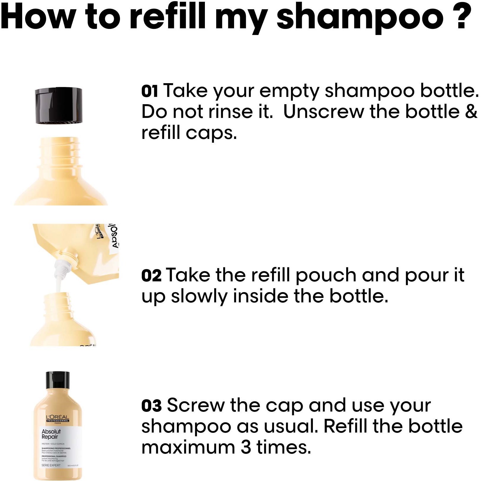 L'Oréal Professionnel Absolut Repair Absolut Repair Gold Shampoo Refil (obrázok 4)