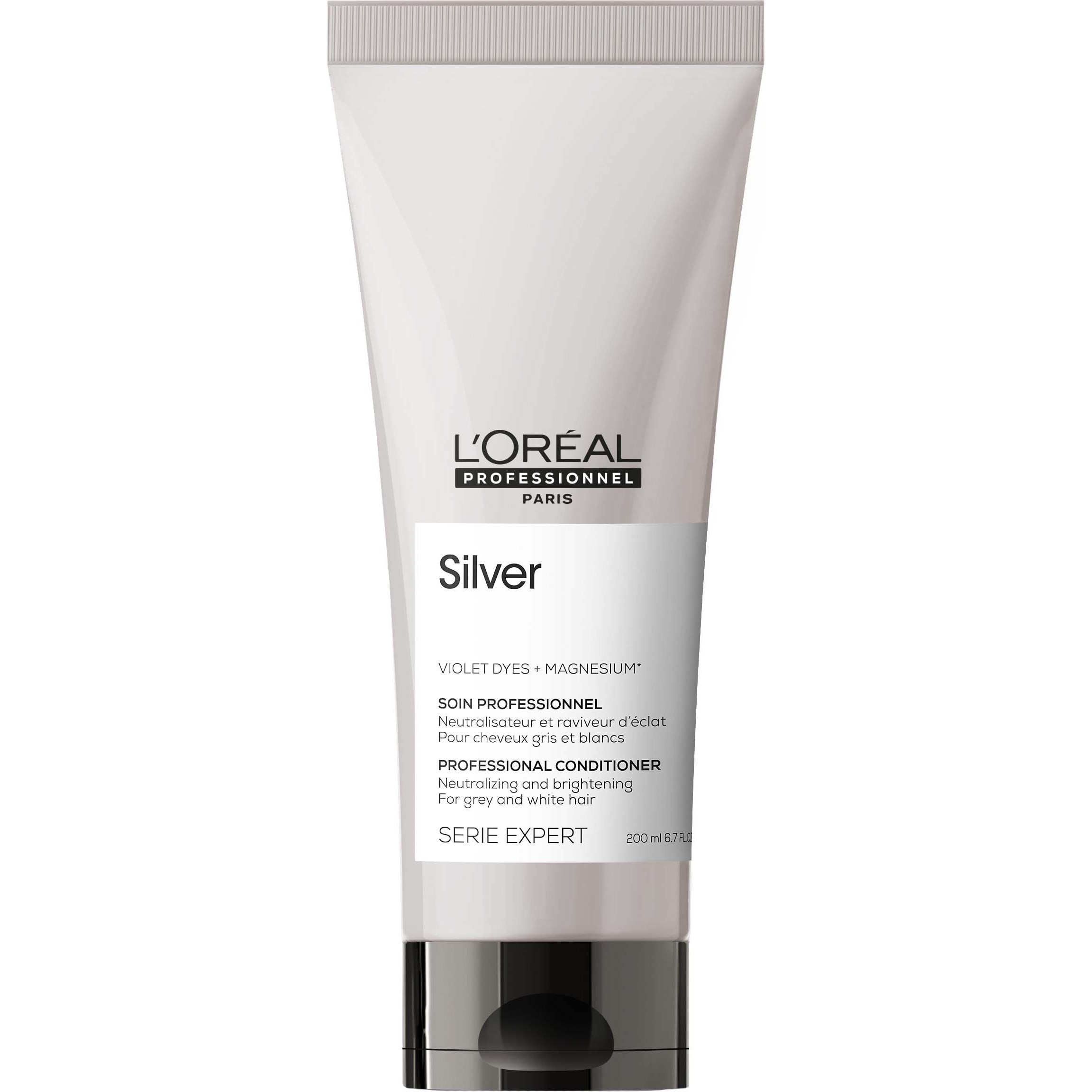 Produktfoto för L`Oreal Professionnel Expert Series Silver Violet Dyes & Magnesium Hair Conditioner, grått/vitt hår, 200ml
