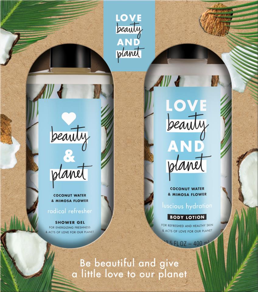 Love Beauty and Planet Gift Pack Coconut Shower Gel & Body Lotion 