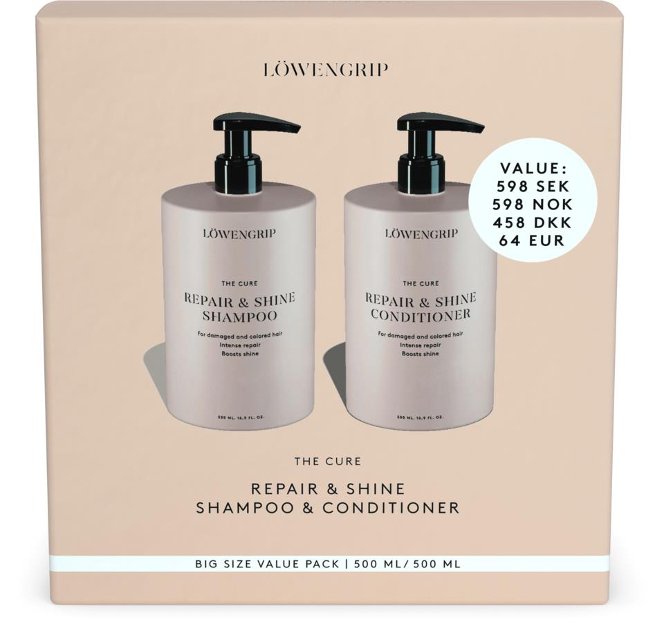 Löwengrip The Cure Repair & Shine Shampoo & Conditioner Big Size Value Pack